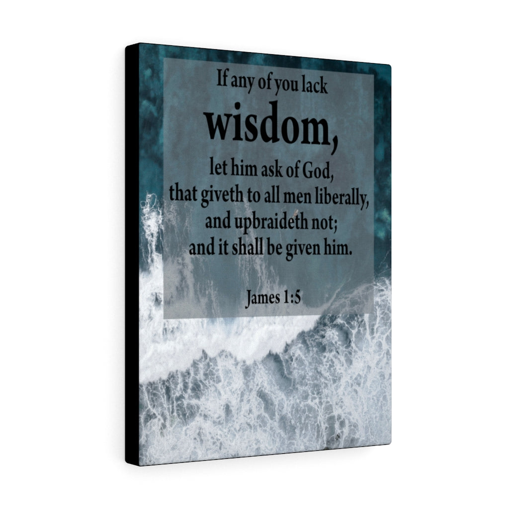 Wisdom from God James 1:5 Bible Verse Canvas Christian Wall Art Ready to Hang Unframed-Express Your Love Gifts