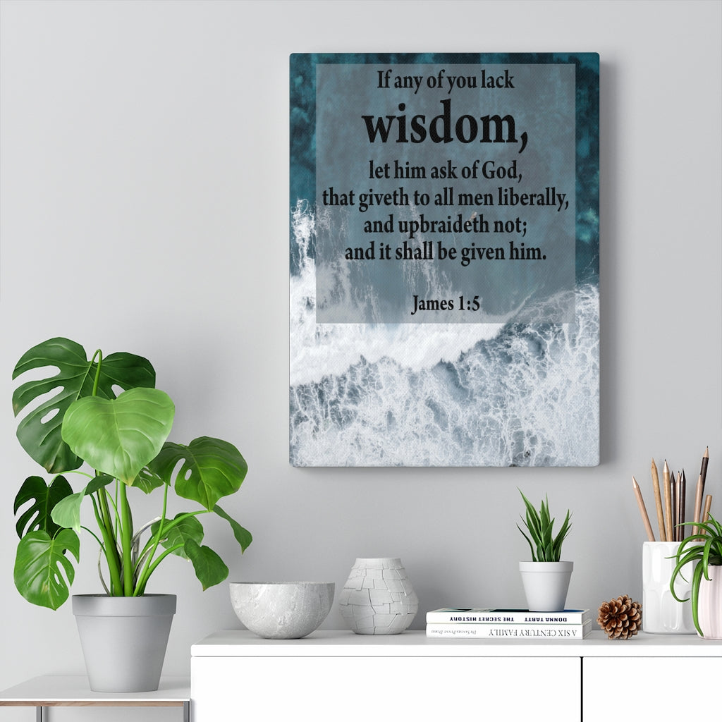 Scripture Walls Wisdom from God James 1:5 Bible Verse Canvas Christian Wall Art Ready to Hang Unframed-Express Your Love Gifts