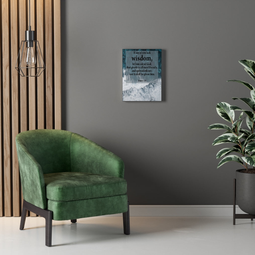 Scripture Walls Wisdom from God James 1:5 Bible Verse Canvas Christian Wall Art Ready to Hang Unframed-Express Your Love Gifts