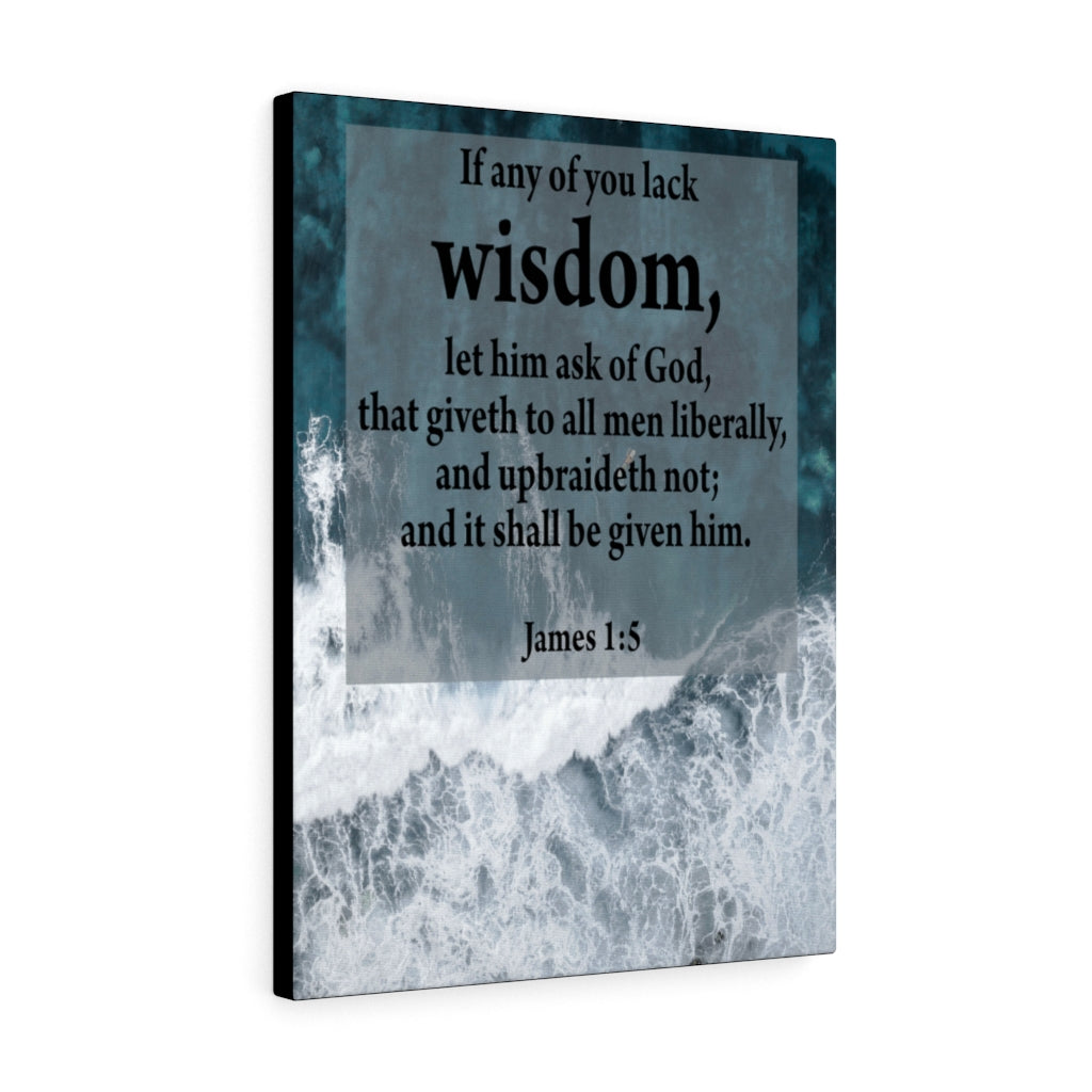 Scripture Walls Wisdom from God James 1:5 Bible Verse Canvas Christian Wall Art Ready to Hang Unframed-Express Your Love Gifts