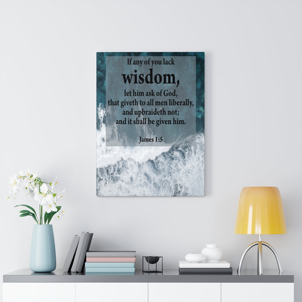 Scripture Walls Wisdom from God James 1:5 Bible Verse Canvas Christian Wall Art Ready to Hang Unframed-Express Your Love Gifts