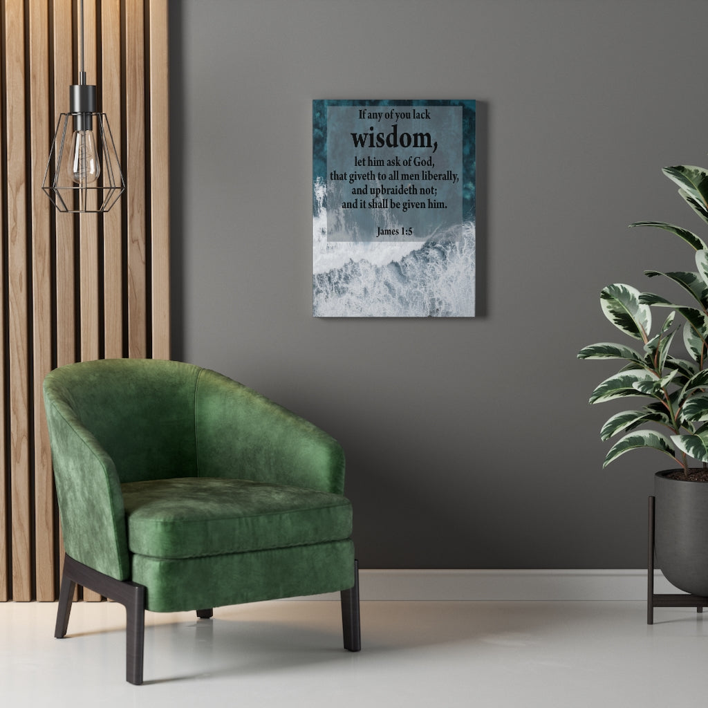 Scripture Walls Wisdom from God James 1:5 Bible Verse Canvas Christian Wall Art Ready to Hang Unframed-Express Your Love Gifts