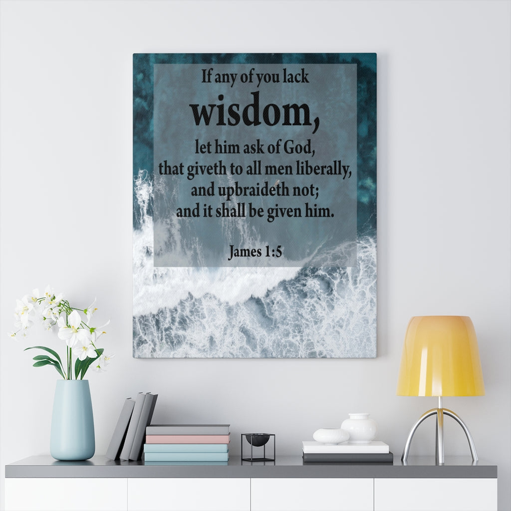 Scripture Walls Wisdom from God James 1:5 Bible Verse Canvas Christian Wall Art Ready to Hang Unframed-Express Your Love Gifts