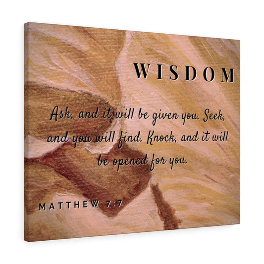 Wisdom Matthew 7:7 Bible Verse Canvas Christian Wall Art Ready to Hang Unframed-Express Your Love Gifts