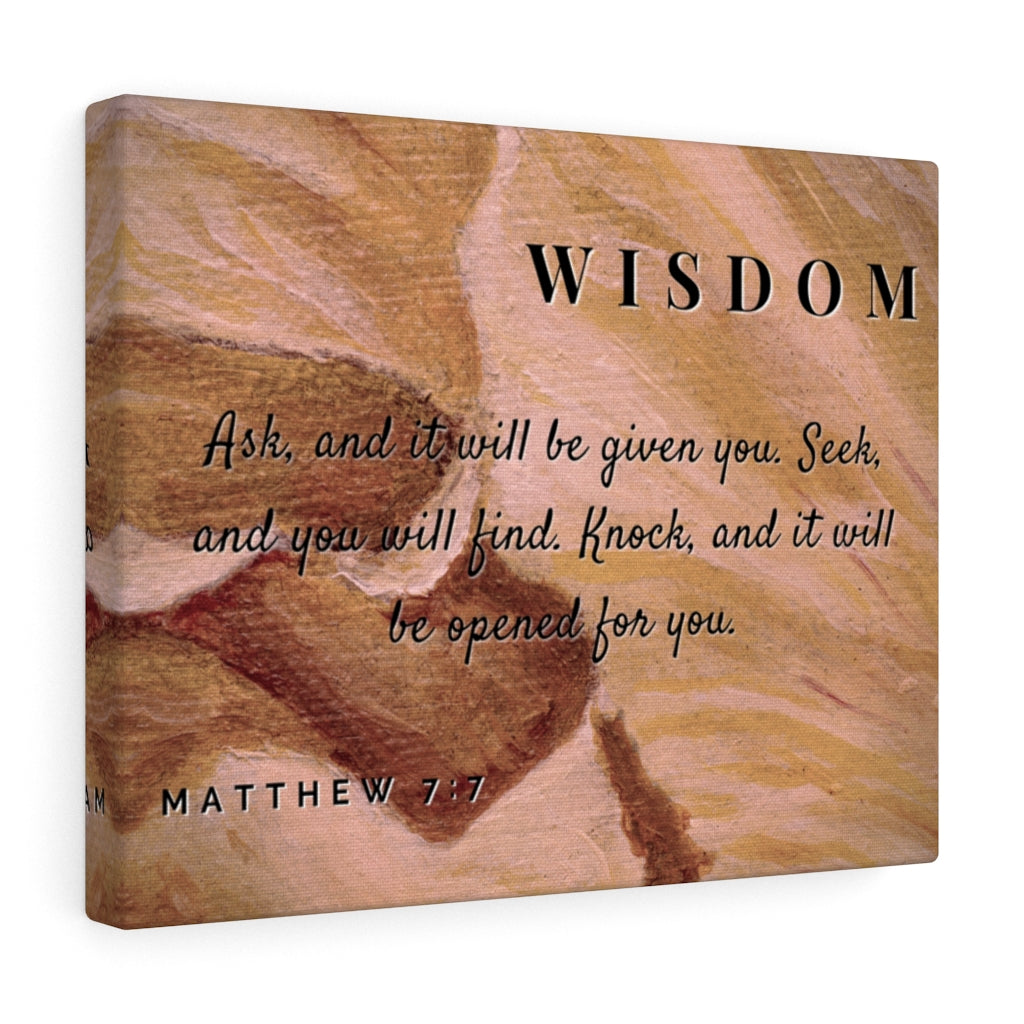 Scripture Walls Wisdom Matthew 7:7 Bible Verse Canvas Christian Wall Art Ready to Hang Unframed-Express Your Love Gifts