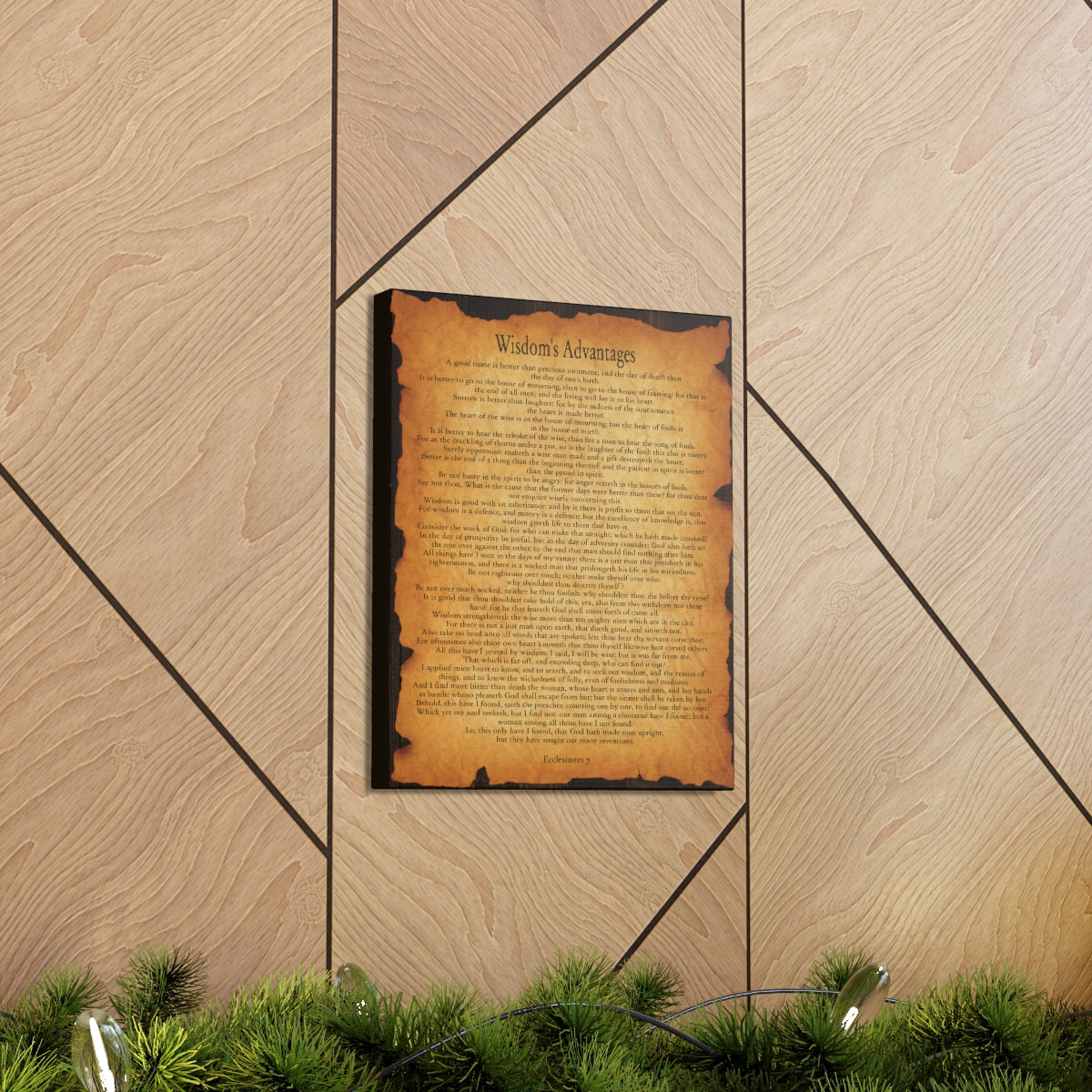 Scripture Walls Ecclesiastes 7 Chapter Gold Brown Bible Verse Canvas Christian Wall Art Ready to Hang Unframed-Express Your Love Gifts