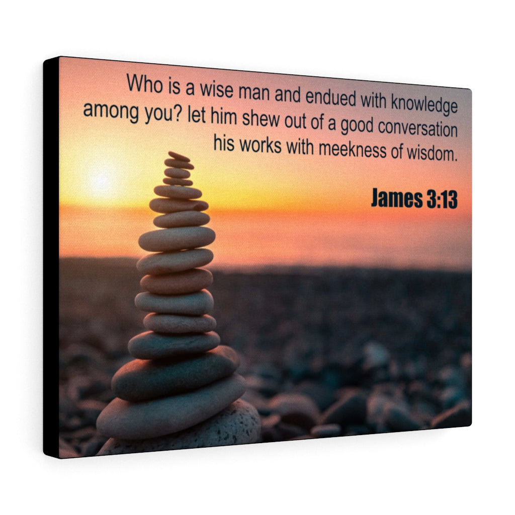 Wise Man James 3:13 Bible Verse Canvas Christian Wall Art Ready to Hang Unframed-Express Your Love Gifts