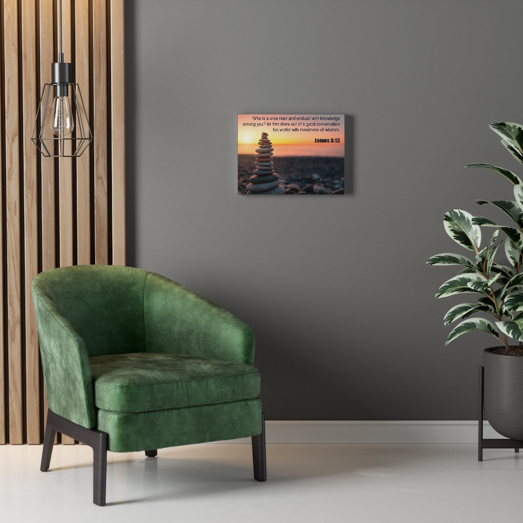 Scripture Walls Wise Man James 3:13 Bible Verse Canvas Christian Wall Art Ready to Hang Unframed-Express Your Love Gifts