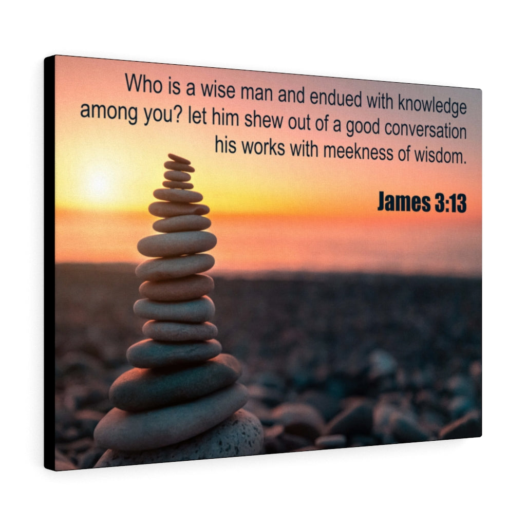 Scripture Walls Wise Man James 3:13 Bible Verse Canvas Christian Wall Art Ready to Hang Unframed-Express Your Love Gifts