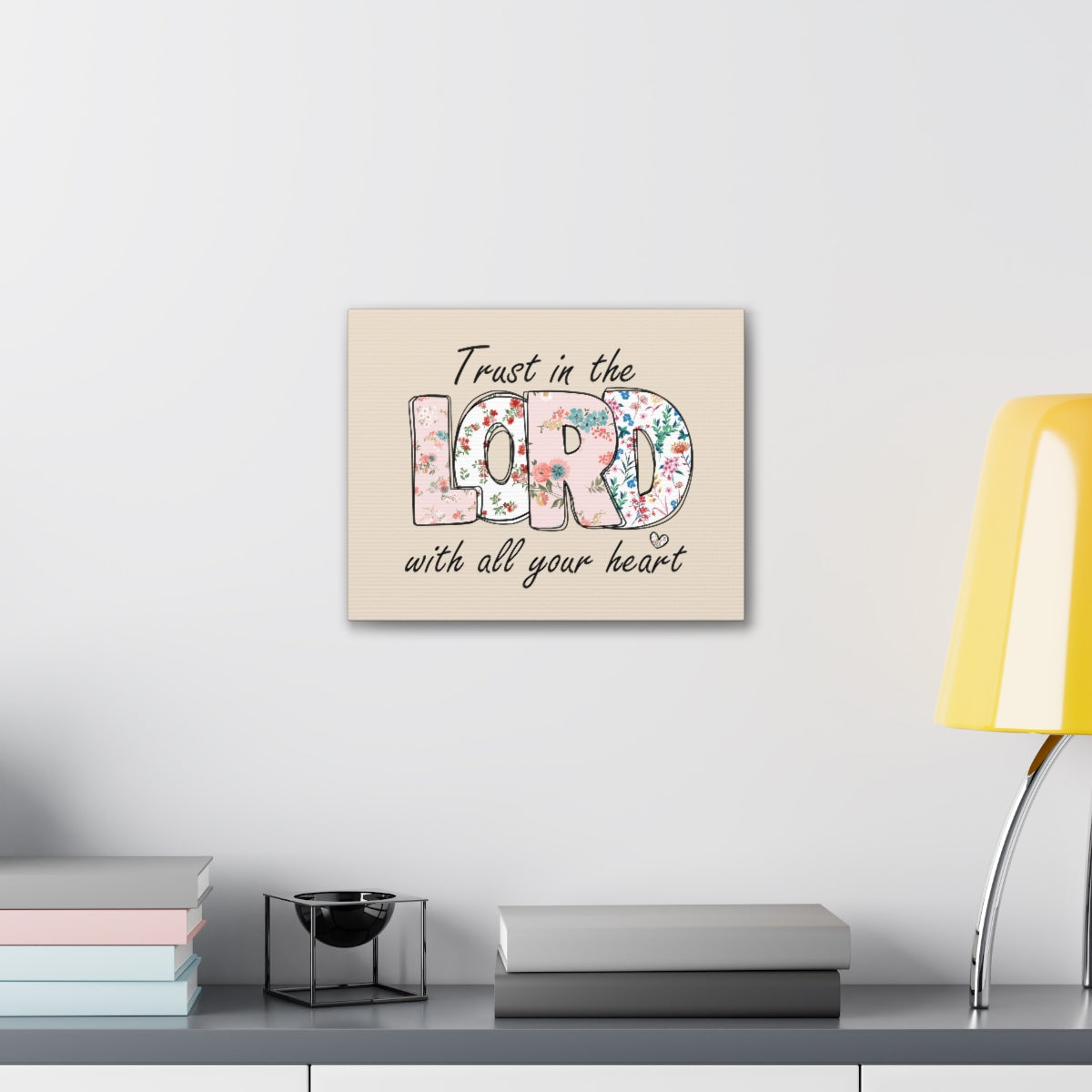 Scripture Walls With All Your Heart Trello Mark 9:23 Bible Verse Canvas Christian Wall Art Ready to Hang Unframed-Express Your Love Gifts