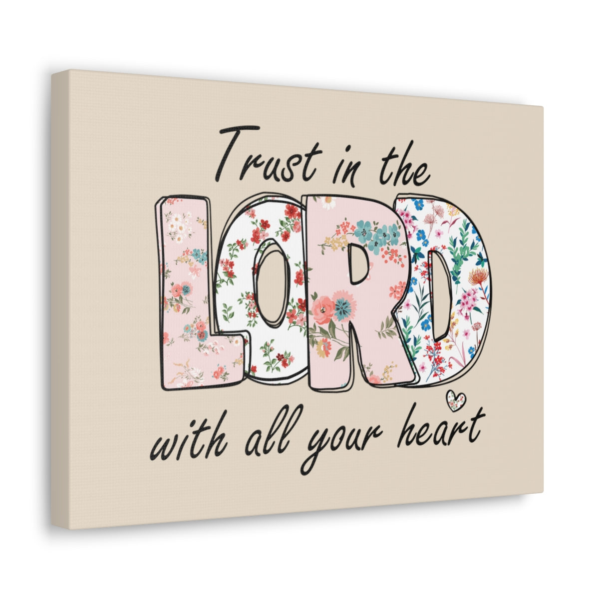 Scripture Walls With All Your Heart Trello Mark 9:23 Bible Verse Canvas Christian Wall Art Ready to Hang Unframed-Express Your Love Gifts