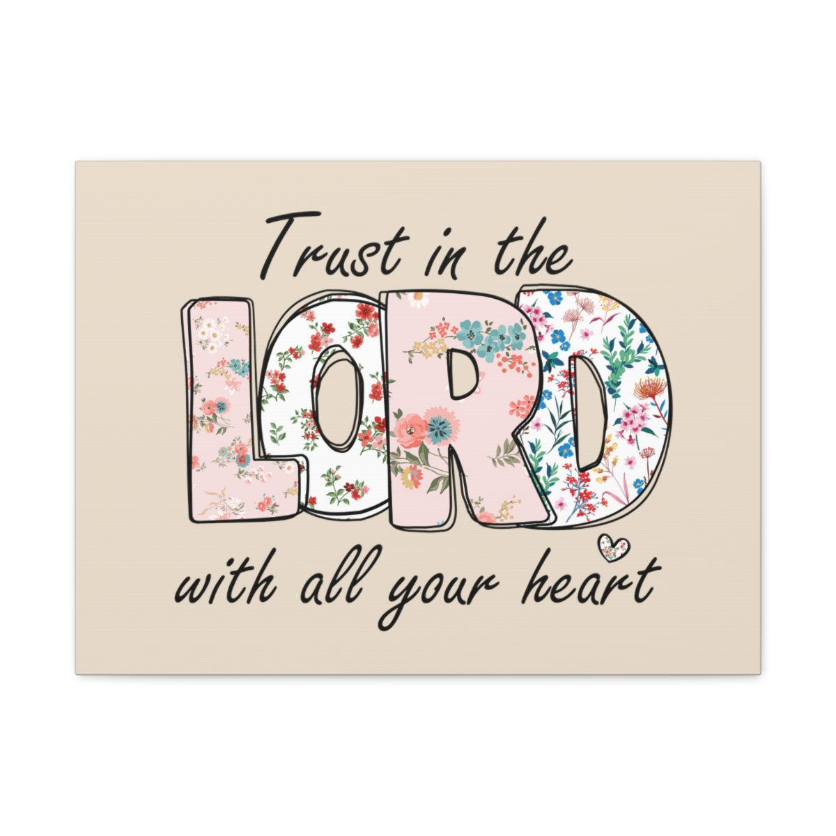 Scripture Walls With All Your Heart Trello Mark 9:23 Bible Verse Canvas Christian Wall Art Ready to Hang Unframed-Express Your Love Gifts