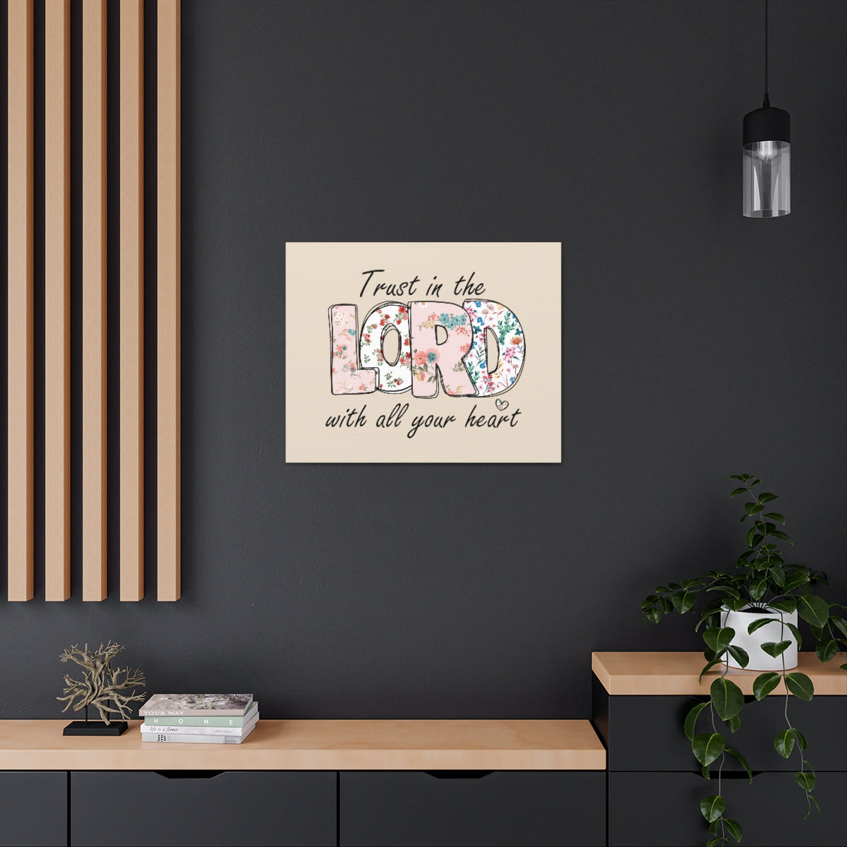 Scripture Walls With All Your Heart Trello Mark 9:23 Bible Verse Canvas Christian Wall Art Ready to Hang Unframed-Express Your Love Gifts