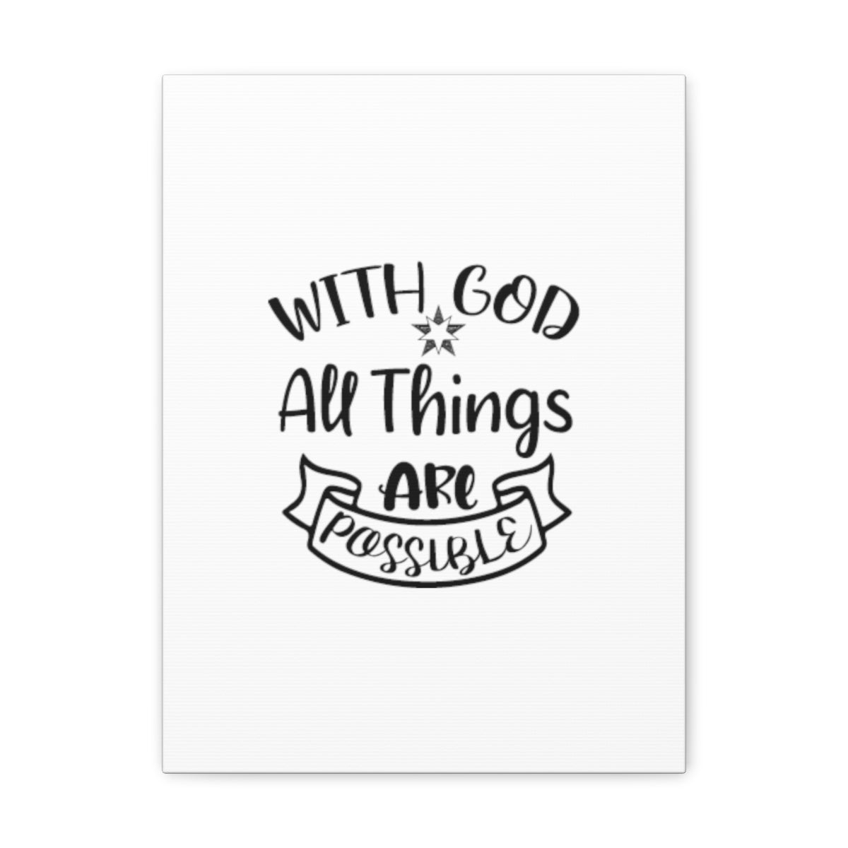 With God All Things Are Possible Mark 9:23 Christian Wall Art Ready to Hang Unframed-Express Your Love Gifts