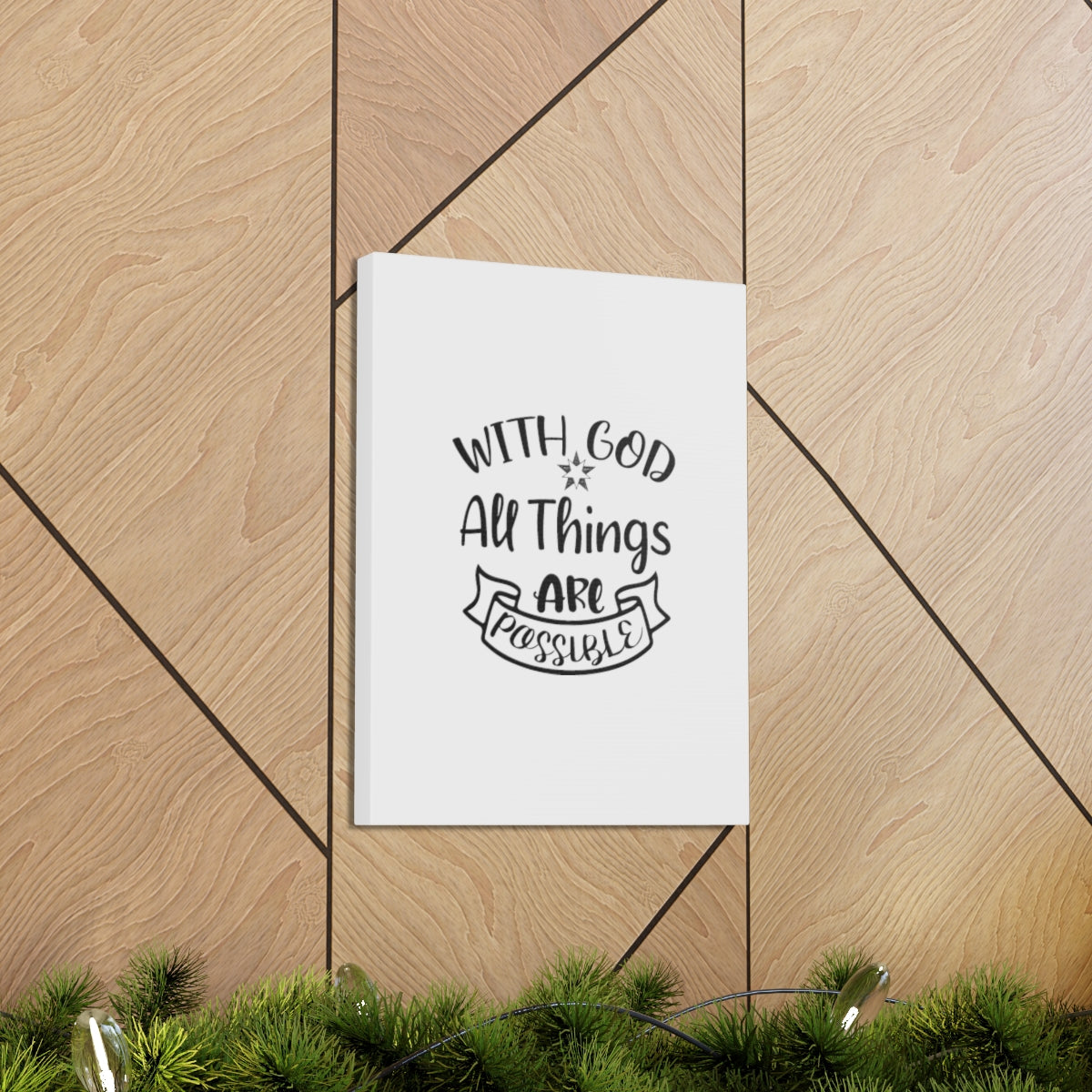 With God All Things Are Possible Mark 9:23 Christian Wall Art Ready to Hang Unframed-Express Your Love Gifts