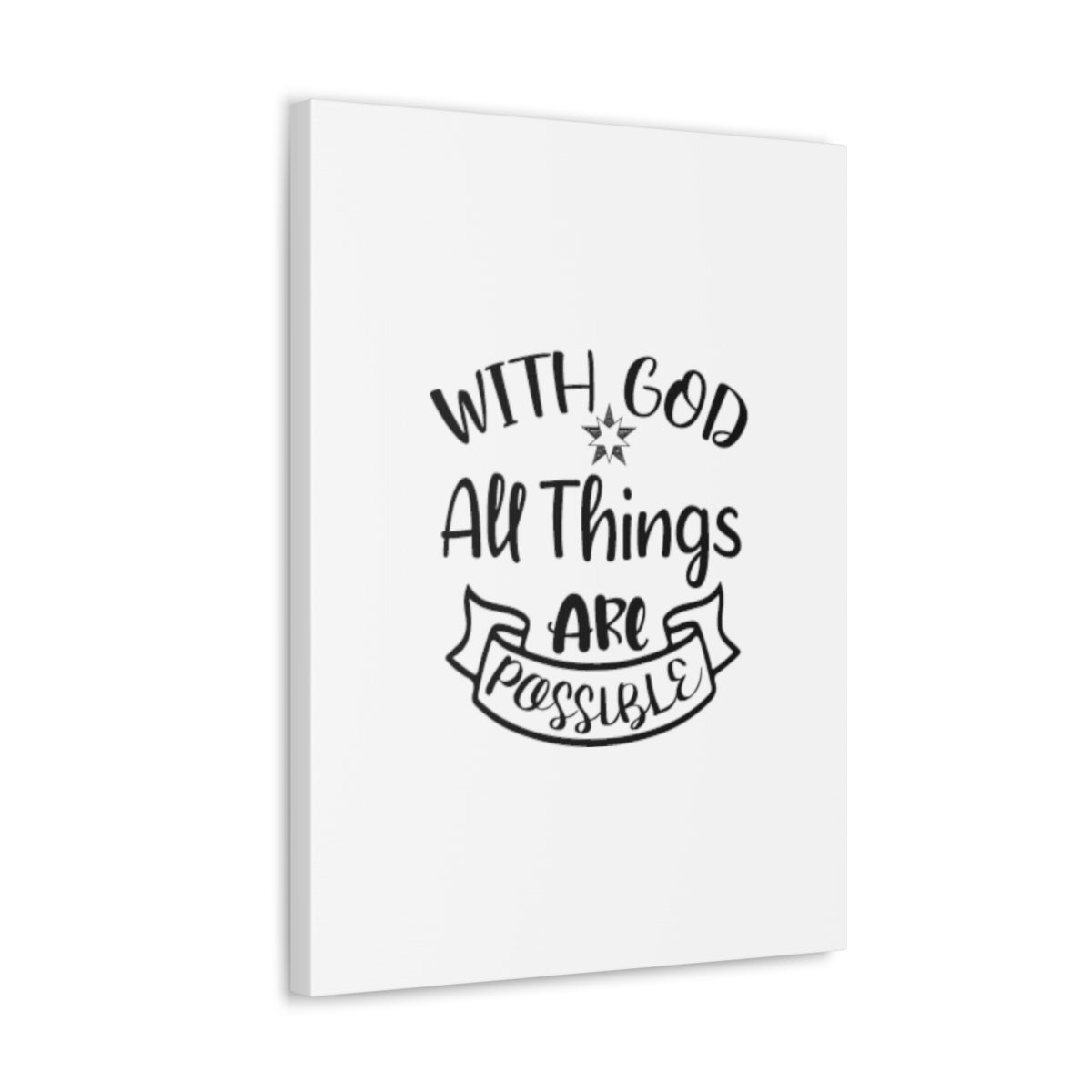 With God All Things Are Possible Mark 9:23 Christian Wall Art Ready to Hang Unframed-Express Your Love Gifts