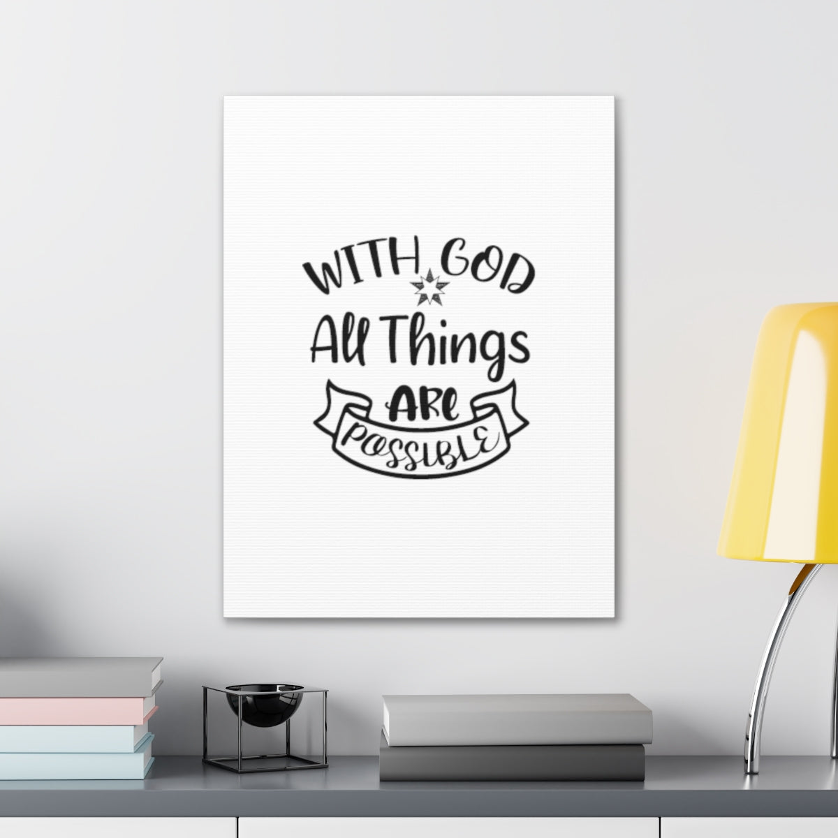 With God All Things Are Possible Mark 9:23 Christian Wall Art Ready to Hang Unframed-Express Your Love Gifts