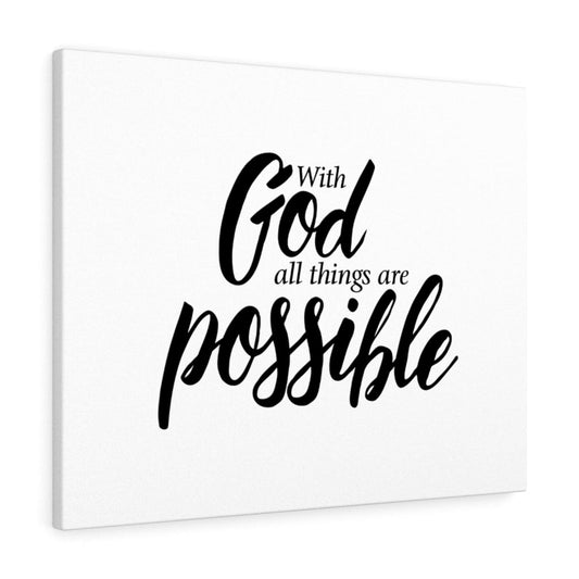 With God All Things Are Possible Matthew 19:26 Wall Art Christian Home Decor Unframed-Express Your Love Gifts