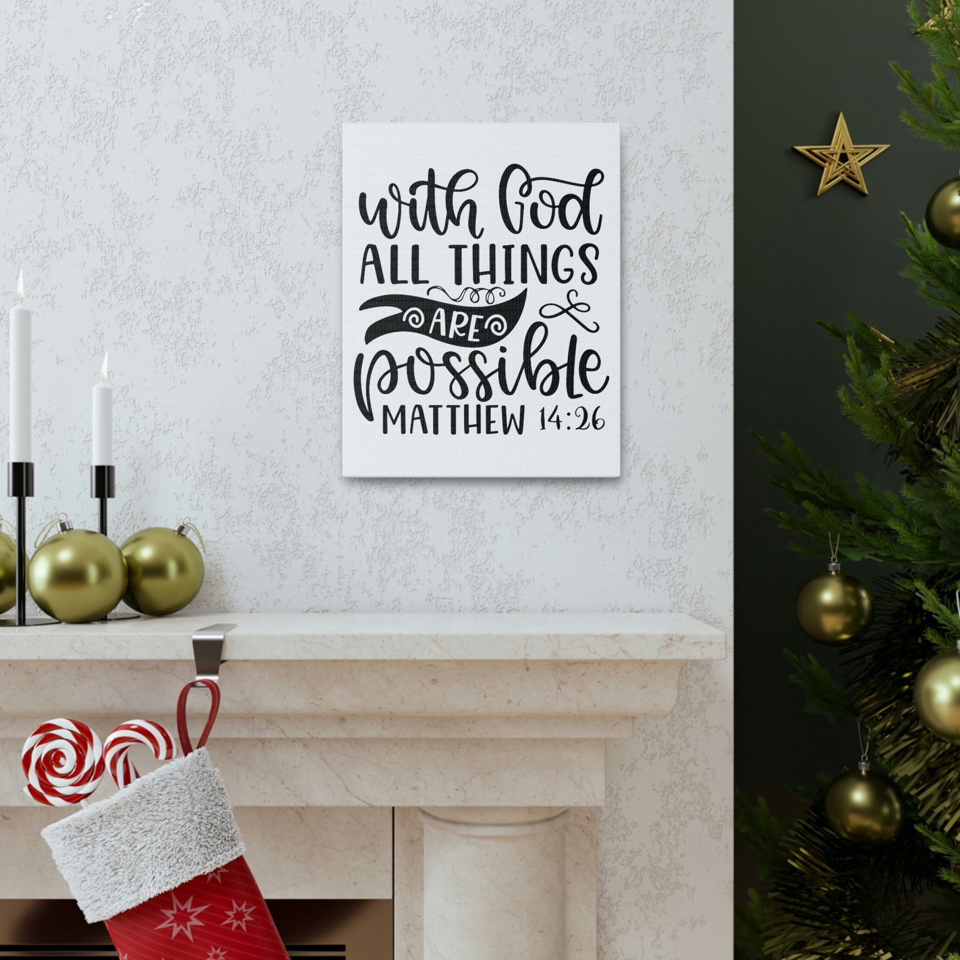 Scripture Walls With God Matthew 14:26 Bible Verse Canvas Christian Wall Art Ready to Hang Unframed-Express Your Love Gifts