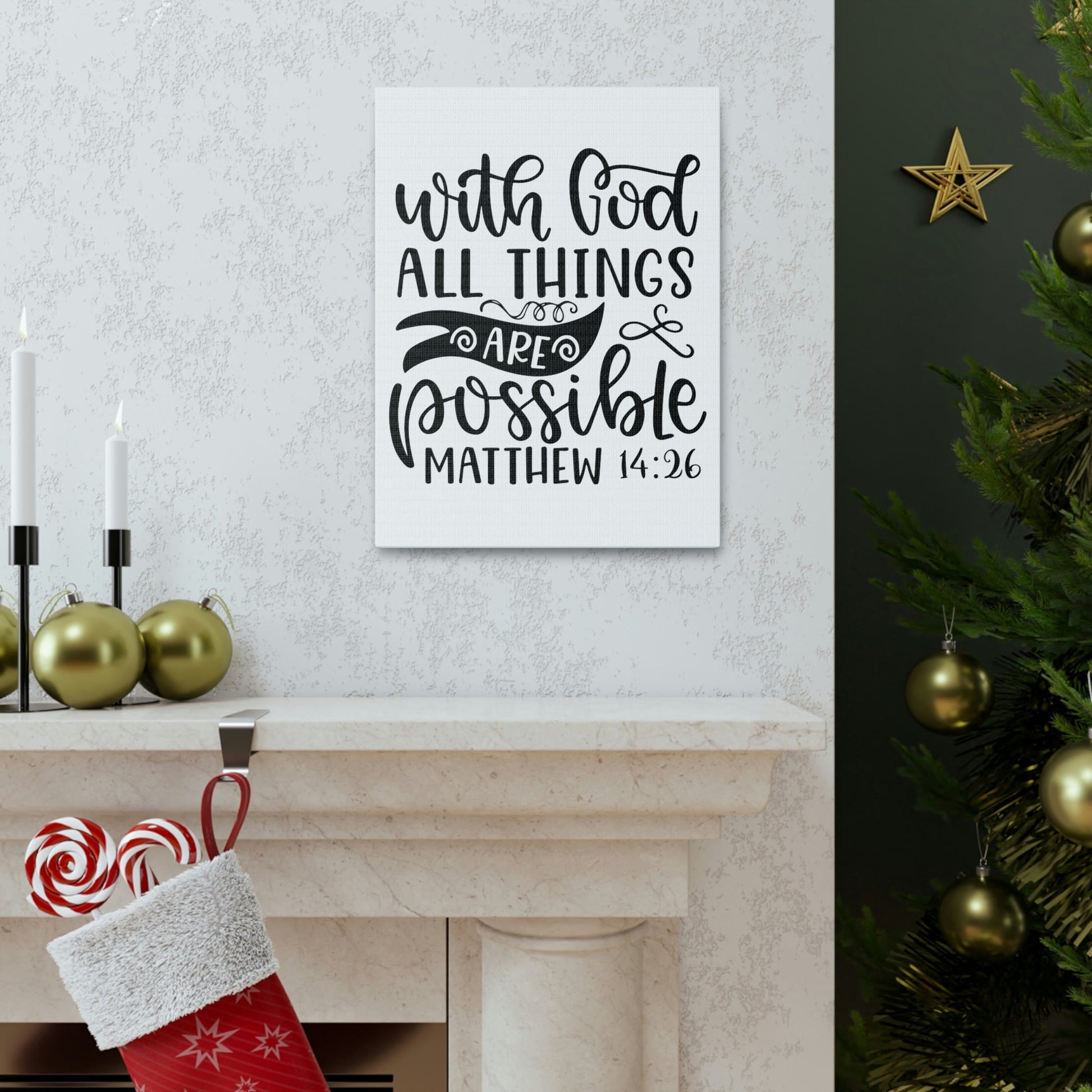 Scripture Walls With God Matthew 14:26 Bible Verse Canvas Christian Wall Art Ready to Hang Unframed-Express Your Love Gifts