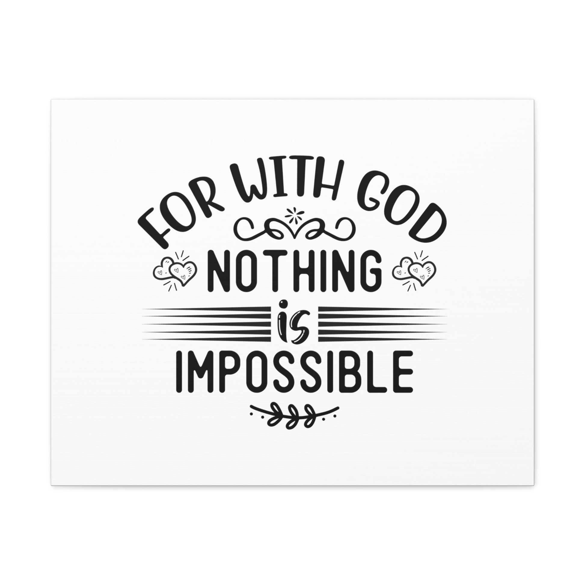 With God Nothing Is Impossible Luke 1:37 Christian Wall Art Bible Verse Print Ready to Hang Unframed-Express Your Love Gifts