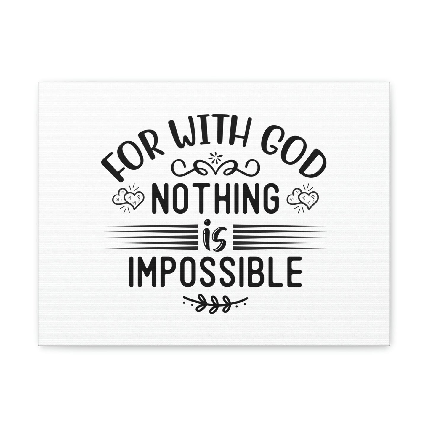 With God Nothing Is Impossible Luke 1:37 Christian Wall Art Bible Verse Print Ready to Hang Unframed-Express Your Love Gifts