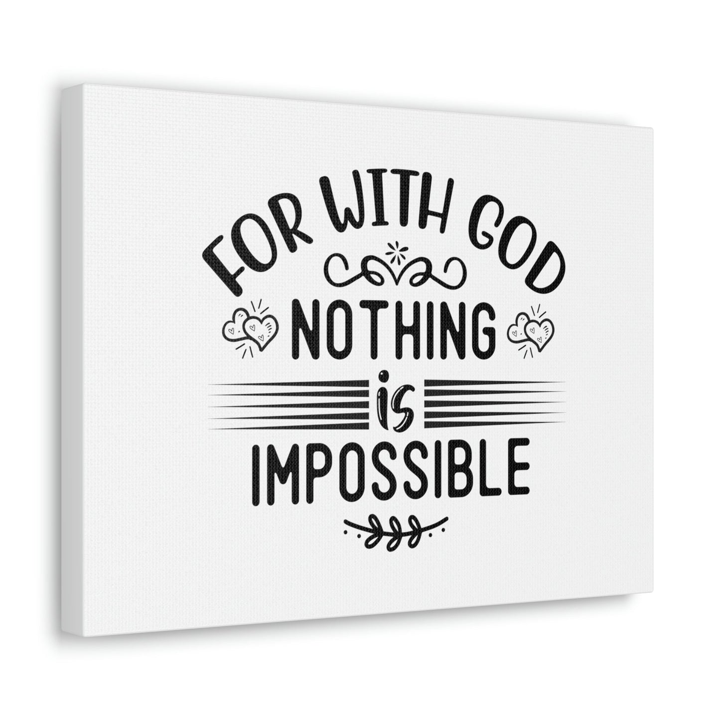 With God Nothing Is Impossible Luke 1:37 Christian Wall Art Bible Verse Print Ready to Hang Unframed-Express Your Love Gifts