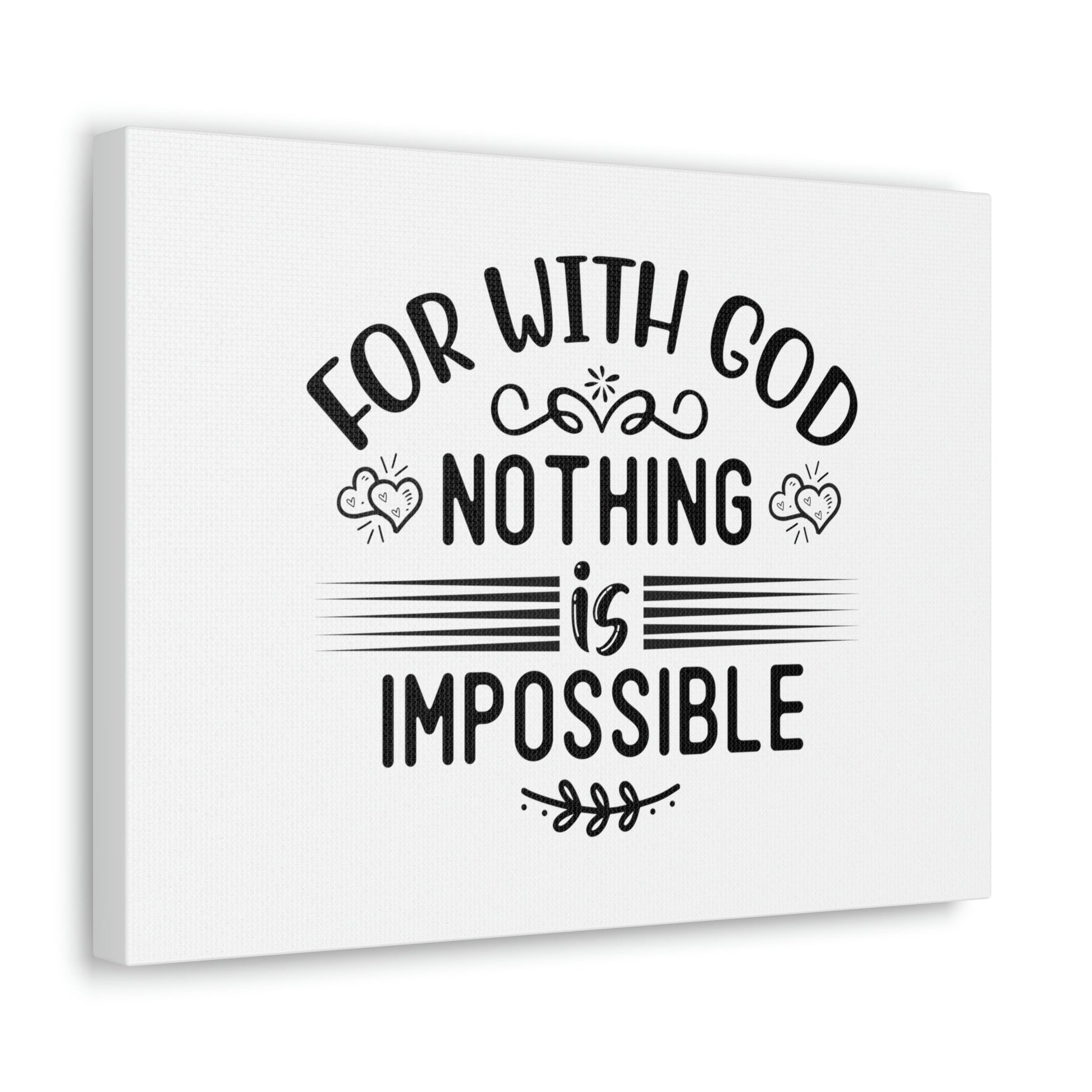 With God Nothing Is Impossible Luke 1:37 Christian Wall Art Bible Verse Print Ready to Hang Unframed-Express Your Love Gifts