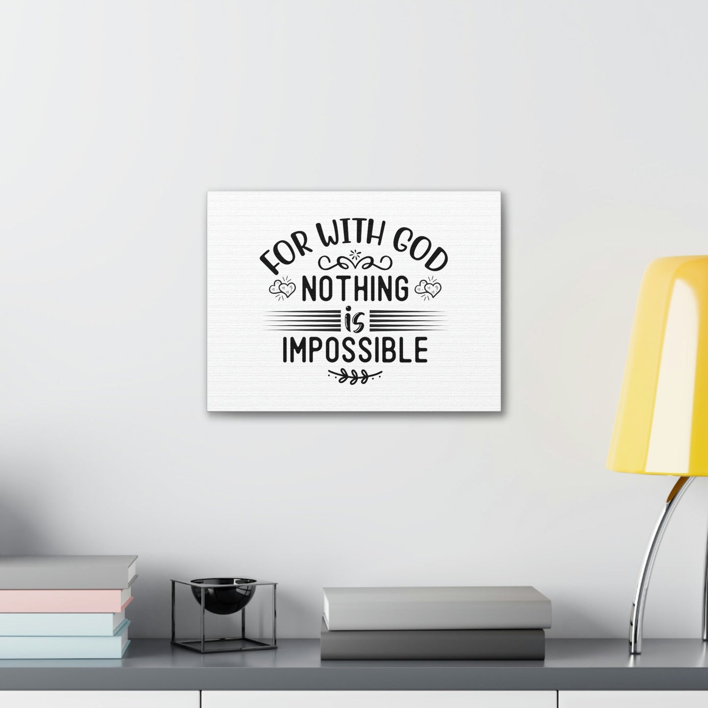 With God Nothing Is Impossible Luke 1:37 Christian Wall Art Bible Verse Print Ready to Hang Unframed-Express Your Love Gifts