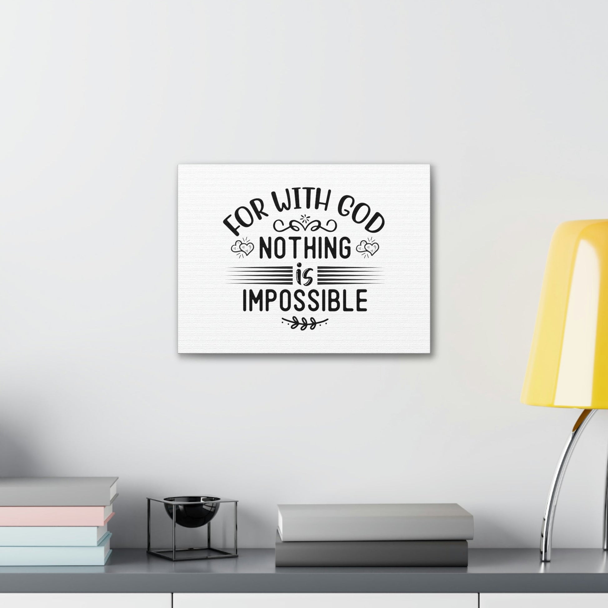 With God Nothing Is Impossible Luke 1:37 Christian Wall Art Bible Verse Print Ready to Hang Unframed-Express Your Love Gifts