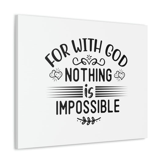 With God Nothing Is Impossible Luke 1:37 Christian Wall Art Bible Verse Print Ready to Hang Unframed-Express Your Love Gifts