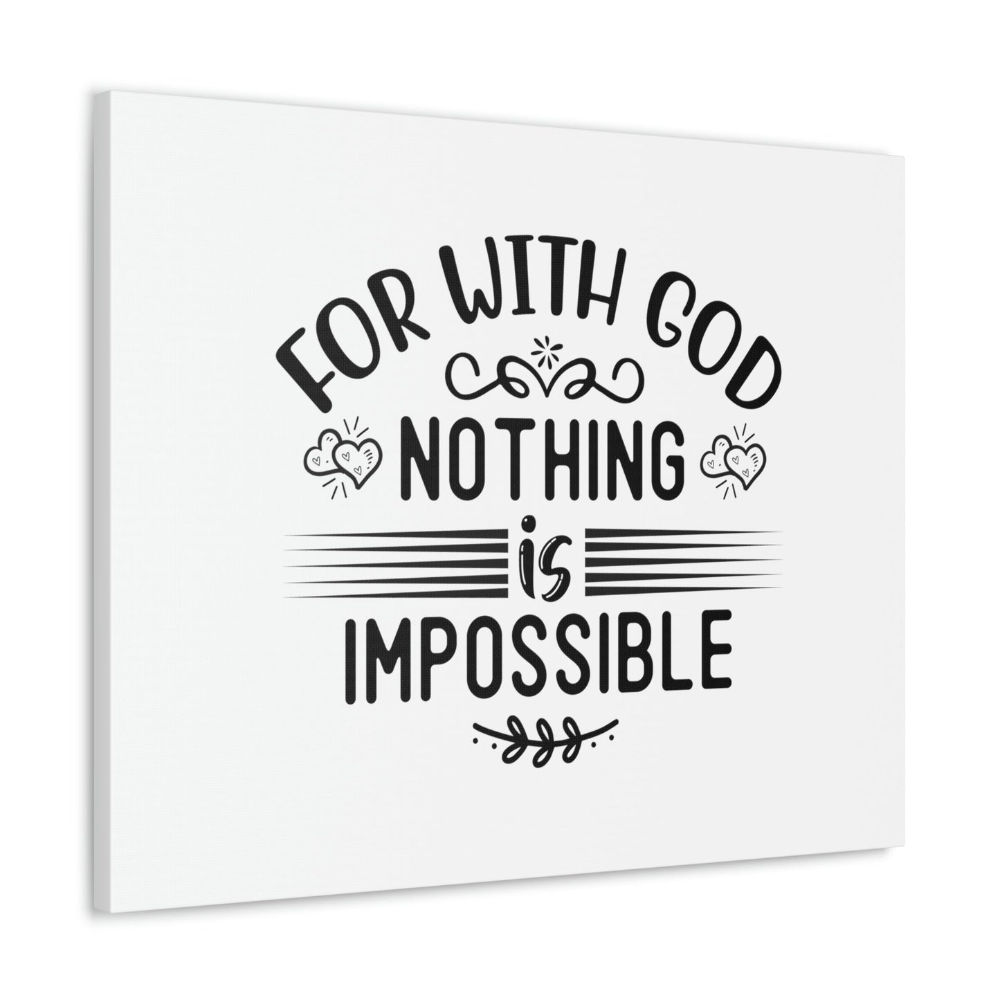 With God Nothing Is Impossible Luke 1:37 Christian Wall Art Bible Verse Print Ready to Hang Unframed-Express Your Love Gifts