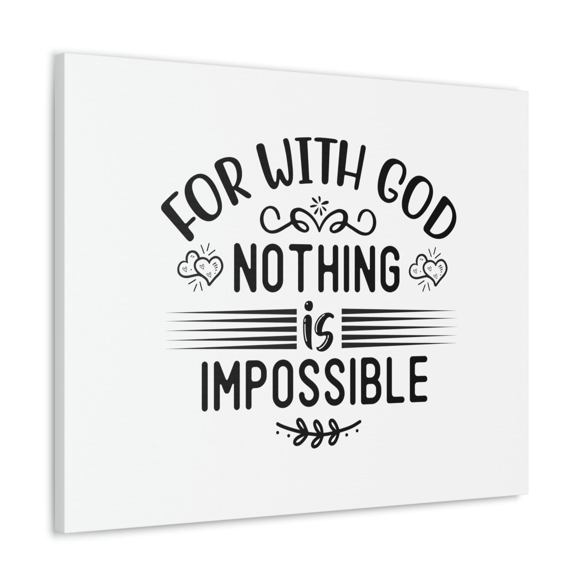 With God Nothing Is Impossible Luke 1:37 Christian Wall Art Bible Verse Print Ready to Hang Unframed-Express Your Love Gifts