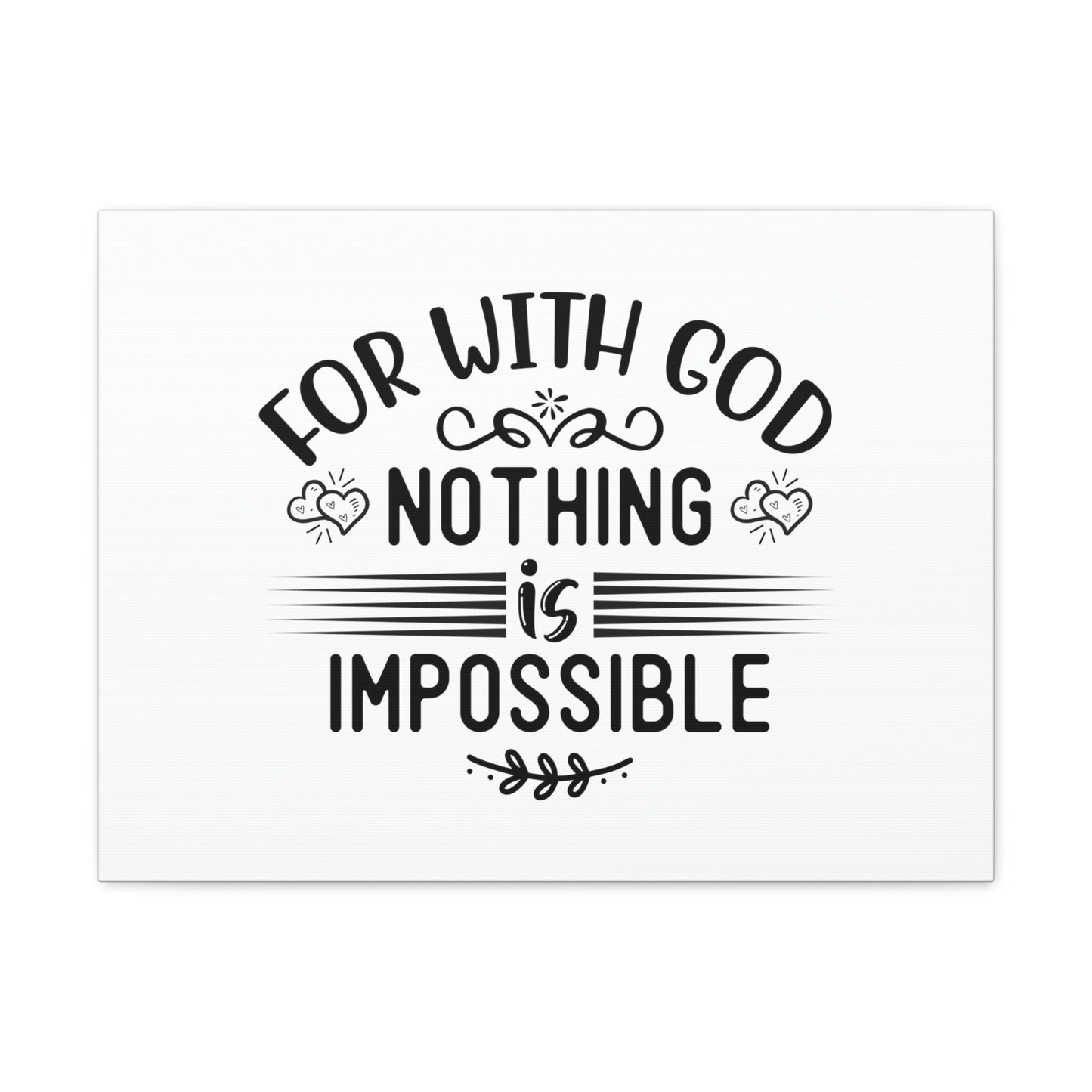 With God Nothing Is Impossible Luke 1:37 Christian Wall Art Bible Verse Print Ready to Hang Unframed-Express Your Love Gifts