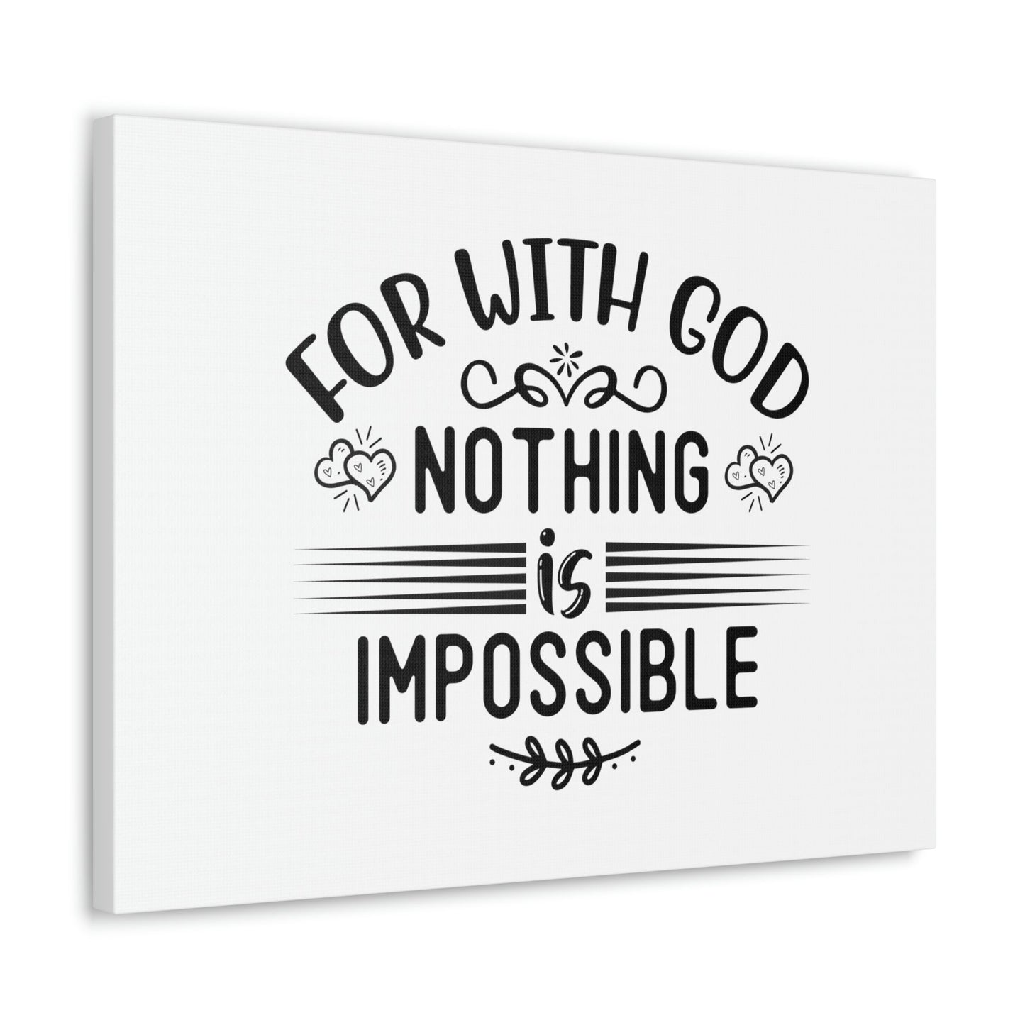 With God Nothing Is Impossible Luke 1:37 Christian Wall Art Bible Verse Print Ready to Hang Unframed-Express Your Love Gifts