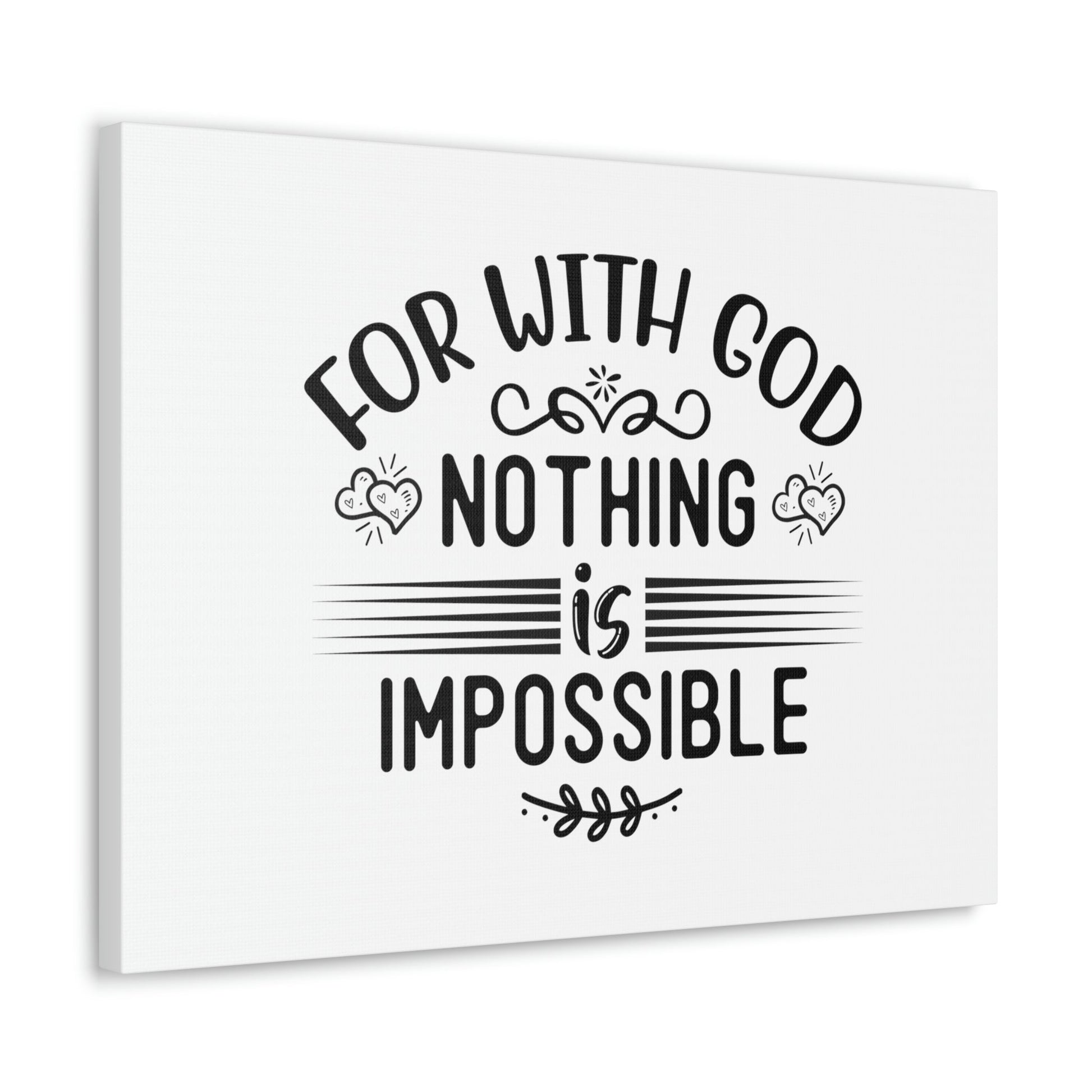 With God Nothing Is Impossible Luke 1:37 Christian Wall Art Bible Verse Print Ready to Hang Unframed-Express Your Love Gifts