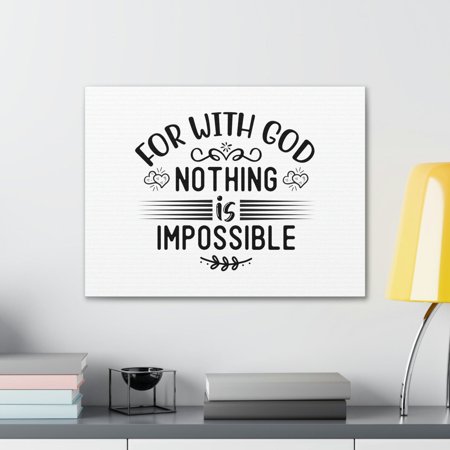 With God Nothing Is Impossible Luke 1:37 Christian Wall Art Bible Verse Print Ready to Hang Unframed-Express Your Love Gifts