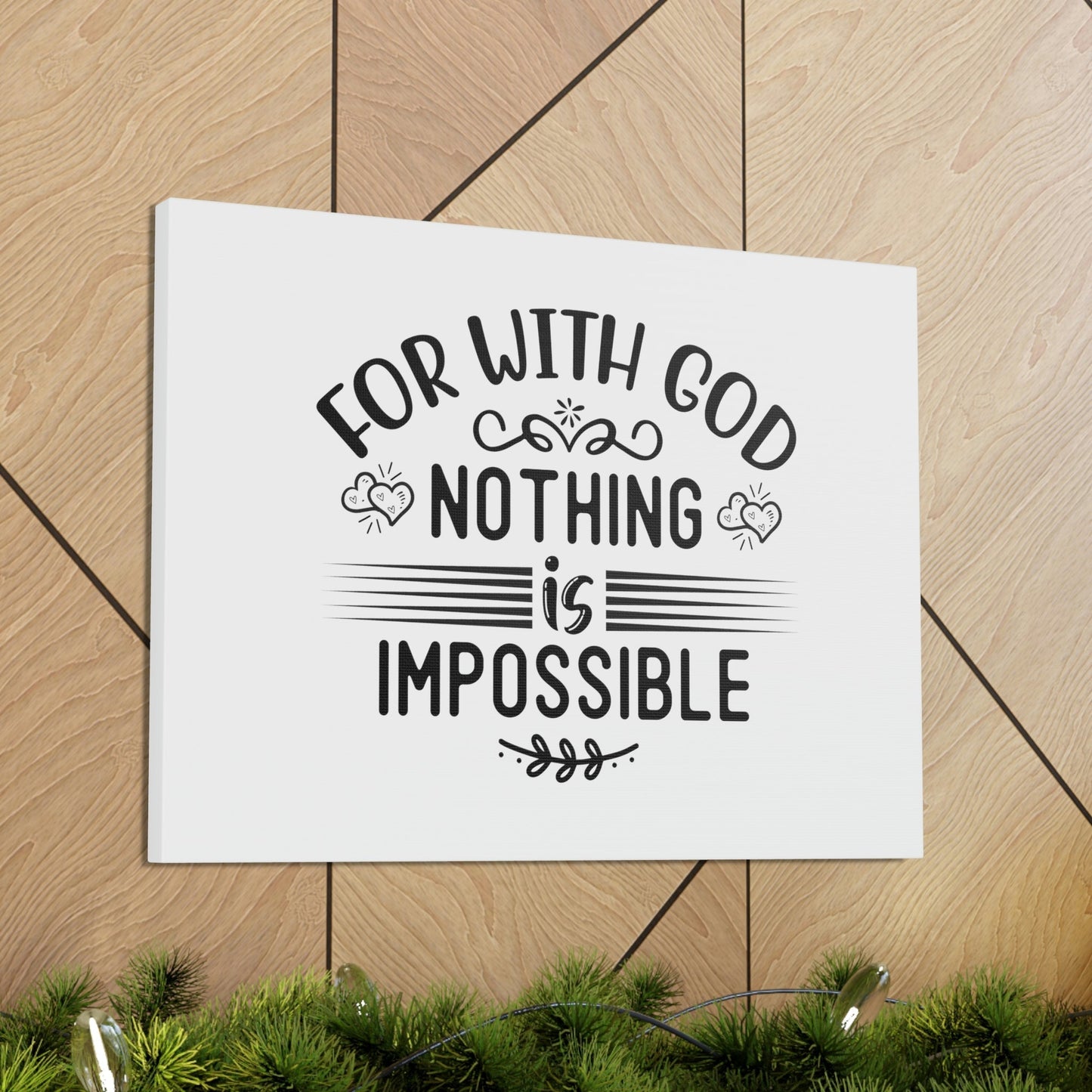 With God Nothing Is Impossible Luke 1:37 Christian Wall Art Bible Verse Print Ready to Hang Unframed-Express Your Love Gifts