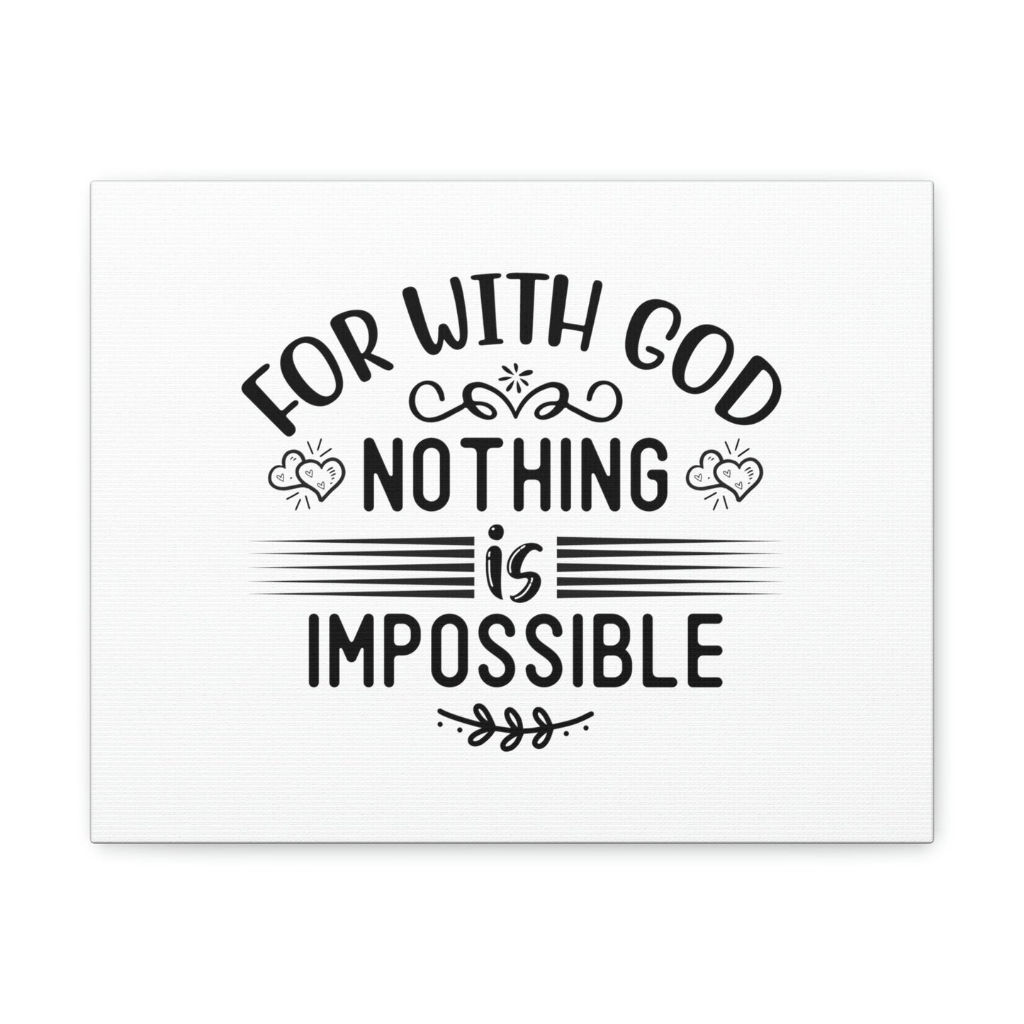 With God Nothing Is Impossible Luke 1:37 Christian Wall Art Bible Verse Print Ready to Hang Unframed-Express Your Love Gifts