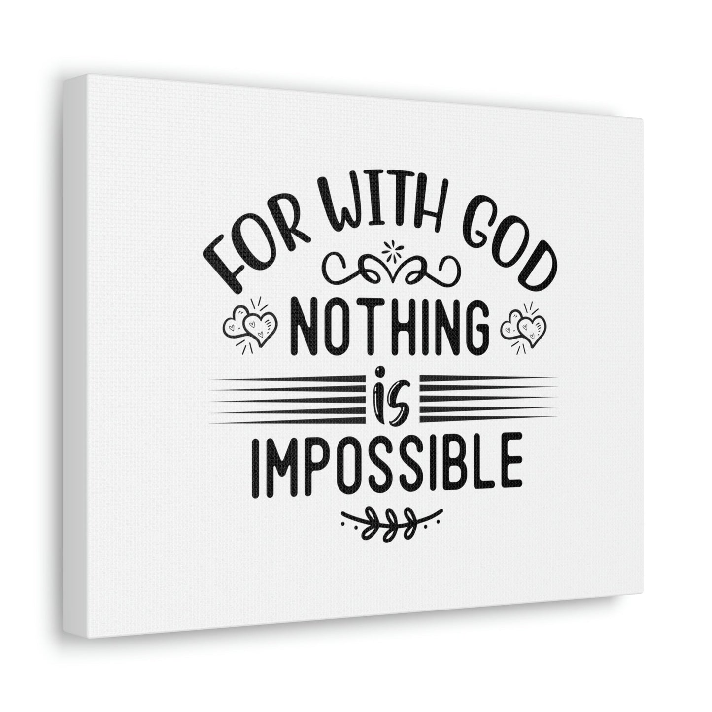 With God Nothing Is Impossible Luke 1:37 Christian Wall Art Bible Verse Print Ready to Hang Unframed-Express Your Love Gifts