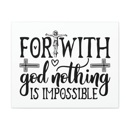 With God Nothing Is Impossible Luke 1:37 Christian Wall Art Print Ready to Hang Unframed-Express Your Love Gifts