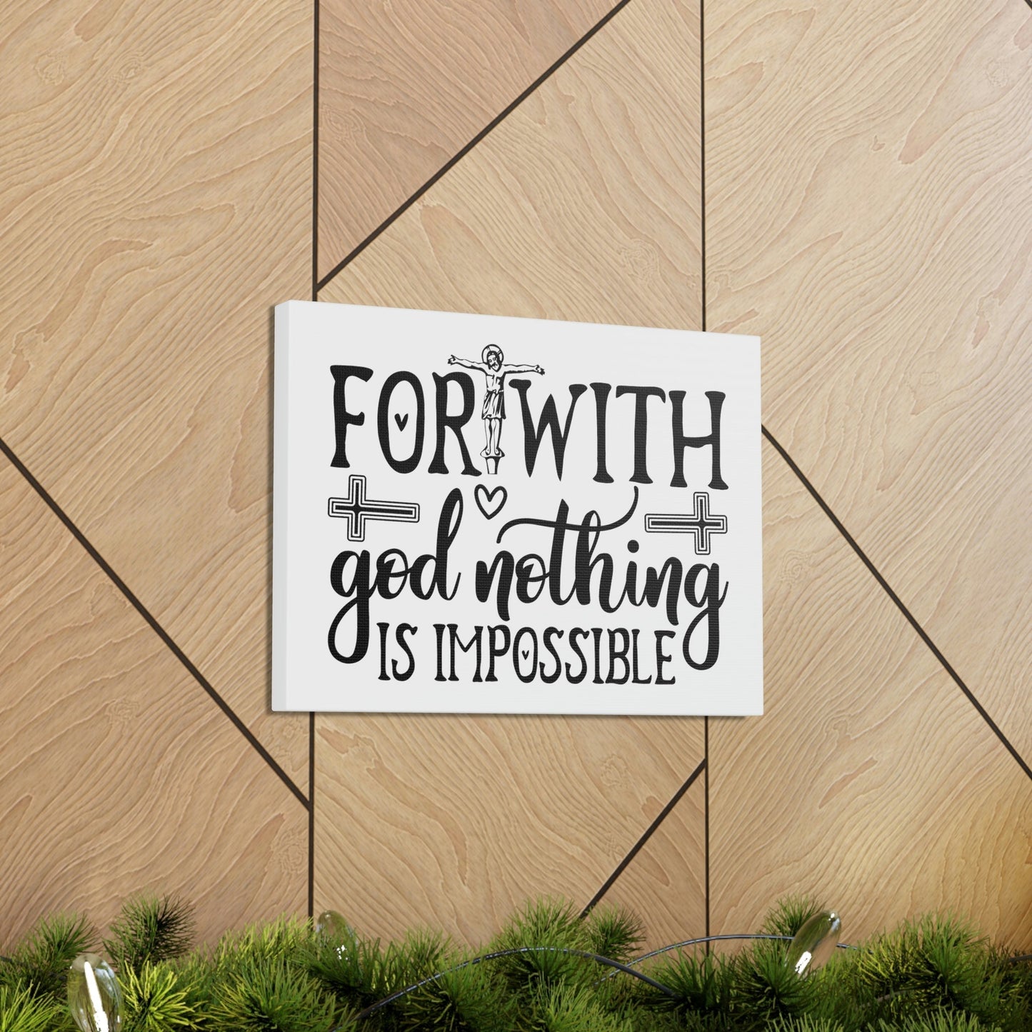 Scripture Walls With God Nothing Is Impossible Luke 1:37 Christian Wall Art Print Ready to Hang Unframed-Express Your Love Gifts