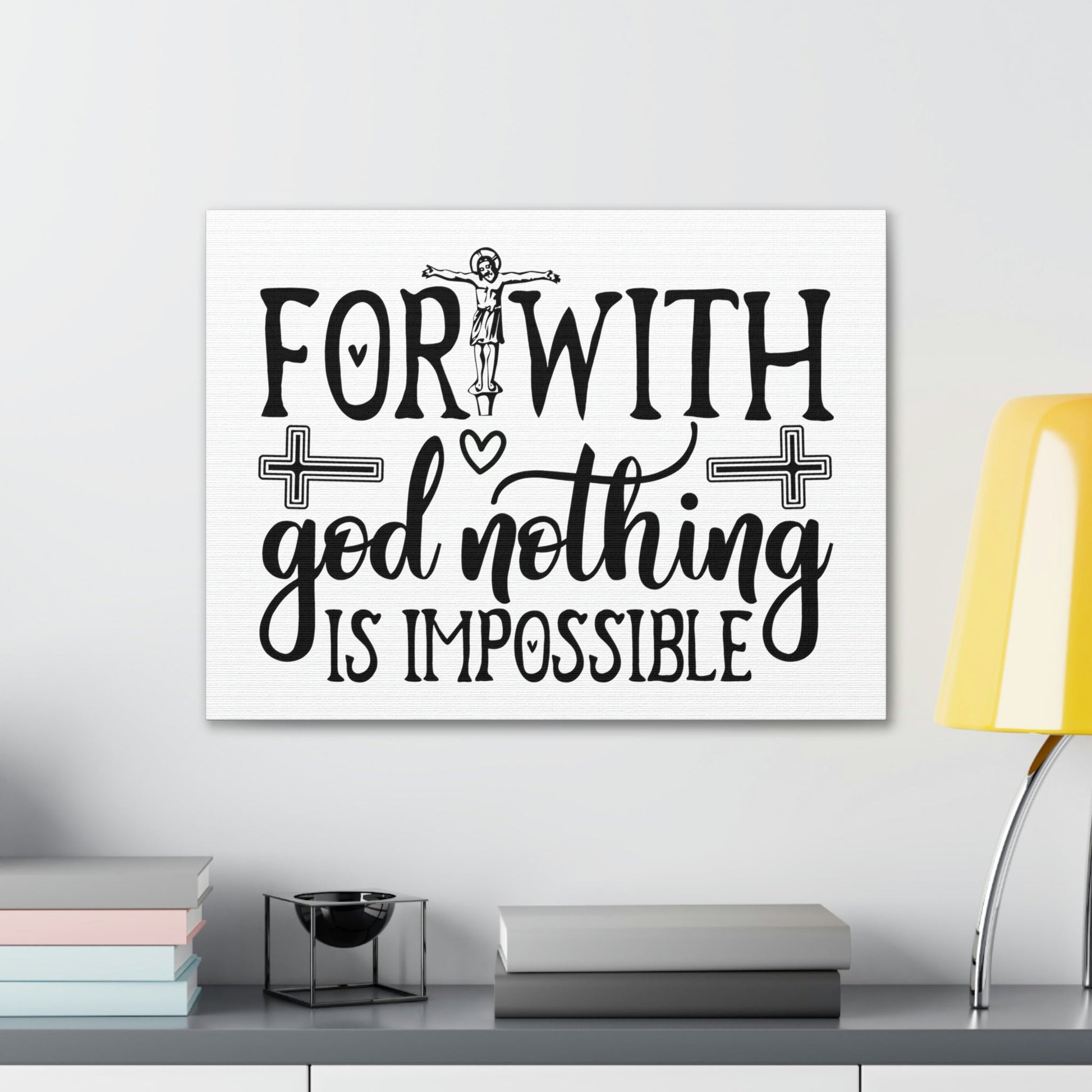 Scripture Walls With God Nothing Is Impossible Luke 1:37 Christian Wall Art Print Ready to Hang Unframed-Express Your Love Gifts