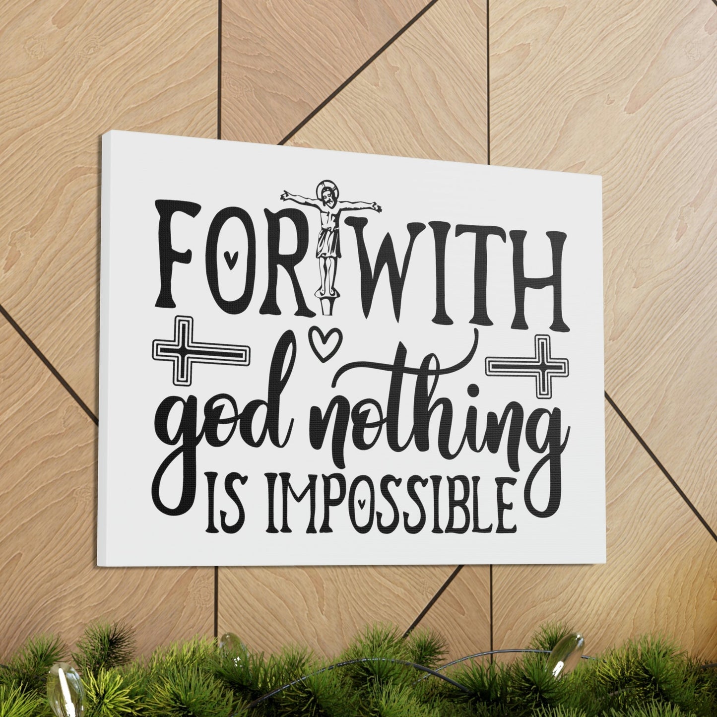 Scripture Walls With God Nothing Is Impossible Luke 1:37 Christian Wall Art Print Ready to Hang Unframed-Express Your Love Gifts
