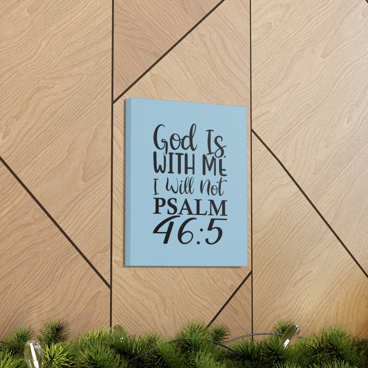 Scripture Walls With Me Psalm 46:5 Light Blue Bible Verse Canvas Christian Wall Art Ready to Hang Unframed-Express Your Love Gifts