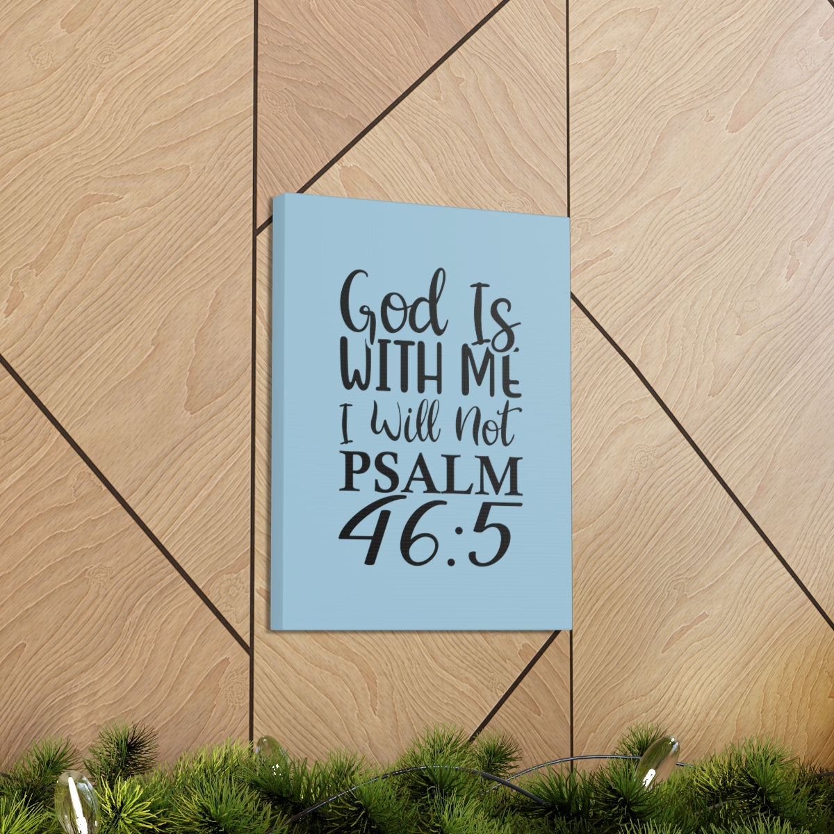 Scripture Walls With Me Psalm 46:5 Light Blue Bible Verse Canvas Christian Wall Art Ready to Hang Unframed-Express Your Love Gifts