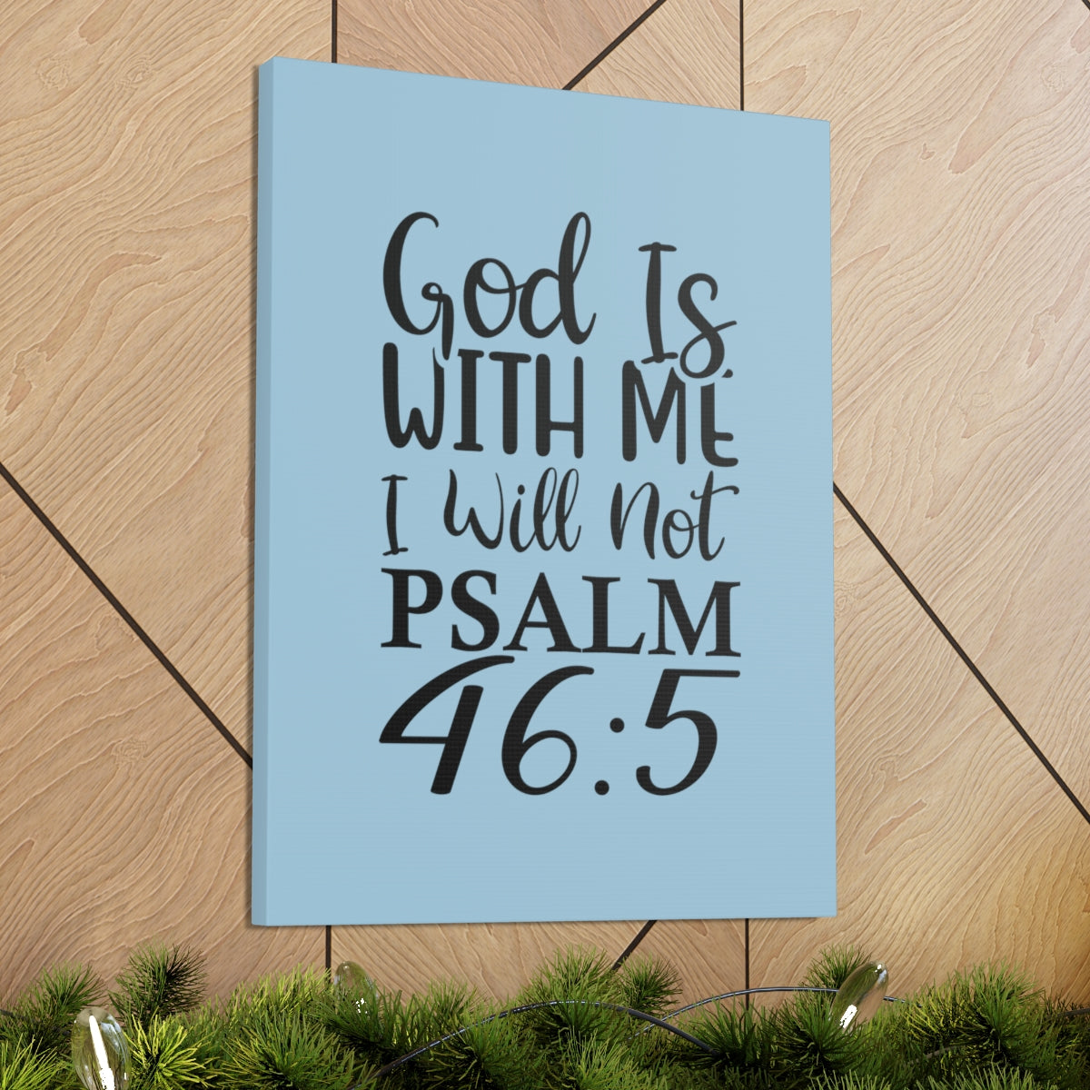 Scripture Walls With Me Psalm 46:5 Light Blue Bible Verse Canvas Christian Wall Art Ready to Hang Unframed-Express Your Love Gifts