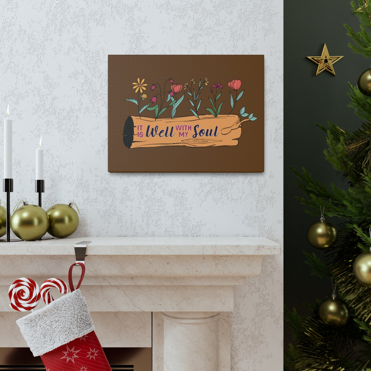 With My Soul Flower Psalm 42:7 Christian Wall Art Bible Verse Print Ready to Hang Unframed-Express Your Love Gifts