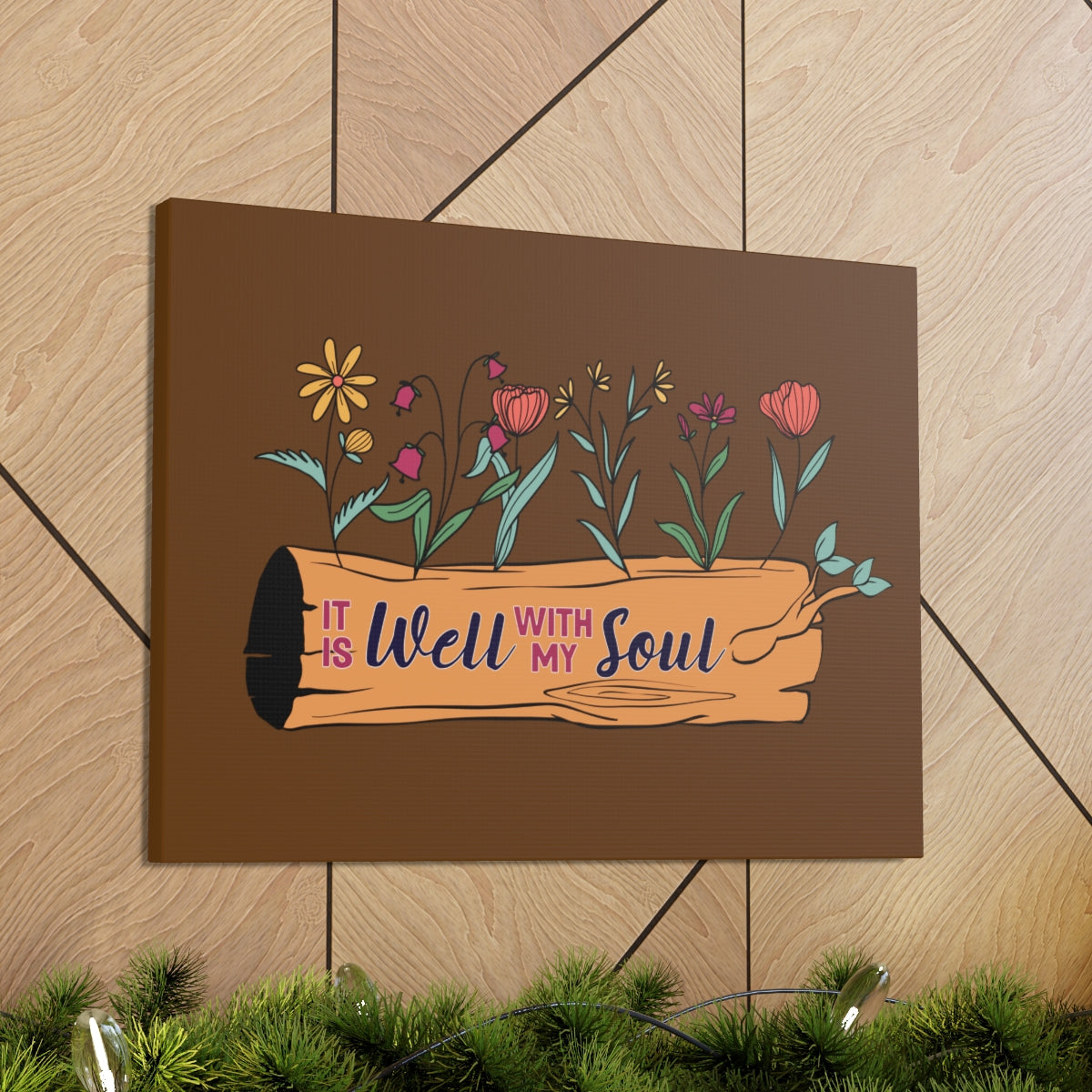 With My Soul Flower Psalm 42:7 Christian Wall Art Bible Verse Print Ready to Hang Unframed-Express Your Love Gifts