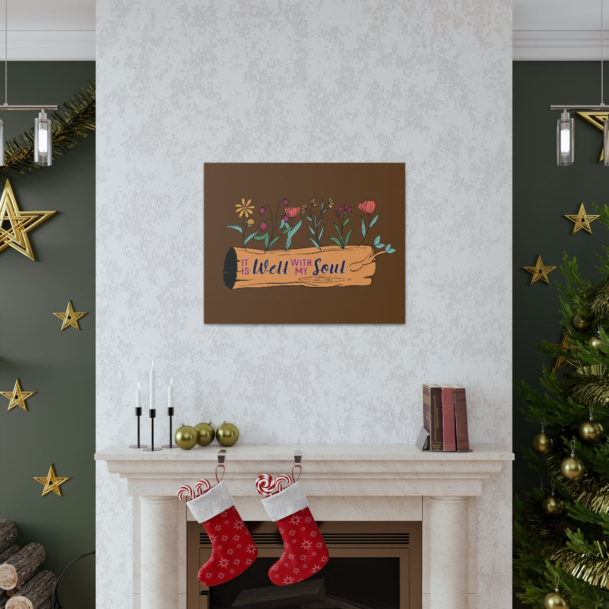 With My Soul Flower Psalm 42:7 Christian Wall Art Bible Verse Print Ready to Hang Unframed-Express Your Love Gifts